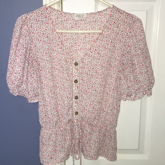 Sienna Sky Tops - Pink and White Sienna Sky Top, Size XS